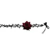 Collar de Espinas Rosa Noche Oscura Halloween Sexy Cadena para el Cuello Gargantilla Collar Banda para el Cuello para Mujer