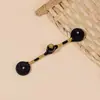 Botón Qipao nuevo estilo nacional chino botón de rana hilo tejido a mano envuelto en hilo bobina de cuenta dorada incienso doble botón cola larga botón de tela de una sola letra accesorios