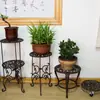 Jardinería de Patio de Hierro Forjado Estilo Europeo Soporte de Flores de Hierro Forjado Sala de Estar de Pie Maceta de Hierro Fundido Soporte para Bonsái Almacenamiento Balcón Creativo