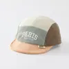 Nueva Gorra de Béisbol de Pana con Parches de Colores Casual Retro Ala Suave para Niños Sombrero para Exteriores Gorra de Ala Plana para Niñas Otoño Invierno