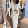 Temporada de primavera y otoño, elegante vestido tipo traje de negocios casual, traje de estilo francés, conjunto de dos piezas, ropa para mujer, venta al por mayor para ventas transfronterizas
