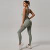 Traje de ropa de yoga para comercio electrónico transfronterizo al por mayor chaleco deportivo ropa interior pantalones de cintura alta pantalones cortos de yoga fitness cadera melocotón