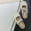 Sandalias Mary Jane de Suela Plana y Zapatillas 2025 Nuevas Sandalias Elegantes de Tacón Bajo con Pedrería para Faldas y Medias Zapatillas para Mujer