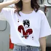 Camiseta de manga corta de verano para mujer, moda estampada de manga corta, talla europea, talla grande, camisa interior de manga corta de cuello alto independiente para mujer
