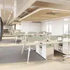 Combinación de escritorio y silla de oficina para personal, mampara divisoria de oficina simple y moderna, estación de trabajo para 4 o 6 personas, escritorio para computadora