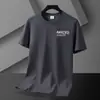 Fabricante Directo Camiseta de Manga Corta de Seda de Hielo para Hombre Tendencia 2025 Casual Moderna para Hombre Cuello Redondo Manga Media Verano Nueva Camiseta