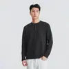 También disponible en otoño: Camiseta Henley de manga larga para hombre, de color liso, con textura, corte holgado, un suéter sencillo y casual