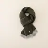 Bufanda de punto lisa de dos tonos para niños, calentador de cuello de otoño e invierno con guantes, conjunto suave y cálido de dos piezas para niños y niñas