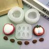 Producto de gran venta transfronteriza: Molde de Silicona Realista con Forma de Fruta para Decoración DIY con Diseños de Lichi Semi-Pelado, Mangostán y Almendra