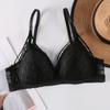 Roupa íntima de peça única Feminina Sutiã sem aro Peito Grande Pequeno Sexy Aro Triângulo Alça Renda Push-up