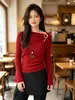 Fábrica de Suéteres Fuente Dalan: Tejido de punto abotonado de otoño para mujer, alta gama, corte ajustado, tops elegantes, venta al por mayor y pedidos personalizados