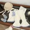 Conjunto de Dos Piezas Fresco de Angelito Estilo Coreano para Bebés y Niños Pequeños, Nuevo Top Camisola de Verano Combinado con Pantalones Acampanados
