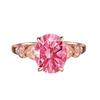 Anel de Moda de Concubina Imperial de Luxo imitação de diamante vermelho natural cristal rosa pedra Morgan banhado a 18K anel de diamante de tesouro colorido incrustado