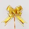 50 moños de cinta mariposa metálicos mate para empaque, cinta de color metálico, gasa de nieve, moños especiales tirados a mano para bodas, tela decorativa