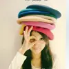 Chapéu Feminino Outono e Inverno Estilo Coreano Boina de Lã Sintética Chapéu Botão Chapéu de Pintor B001 Chapéu Atacado