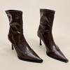 2025 Nuevas Botas de Moda Elegantes y Profesionales para Otoño e Invierno Botines Diseño para Mujer Gama Alta Elegantes Puntiagudas Elásticas Ajustadas
