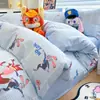 Conjunto de Tres Piezas de Algodón Puro con Estampado de Dibujos Animados, Conjunto de Cuatro Piezas de Waffle 100% Algodón Amigable con la Piel Disney, Ropa de Cama para Estudiantes Adecuada para Todas las Estaciones
