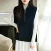 36 Piezas de Chaleco de Punto sin Mangas con Cremallera y Cuello Alto 100% Lana Merceizada, Chaleco Holgado para Superponer, Tops de Mujer al por Mayor