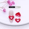 Joias para Nail Art de Renda Vermelha para Redes Sociais, Coração Duplo de Pêssego, Coração de Macaron Pequeno Fresco, Acessórios de Unha de Resina em Formato de Coração, Atacado