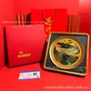 Disco Cuadrado de Oro Puro 999 Adorno de Pez Dragón Dorado para Sala de Estar, Decoración de Escritorio de Oficina, Regalos de Año Nuevo y Reunión Anual al por Mayor