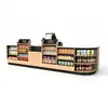 Balcão de caixa de canto customizado de fábrica para supermercados e lojas de conveniência, balcão de atendimento para supermercados comerciais, balcão de caixa para lojas de maternidade e bebês, lojas de catering e lanches