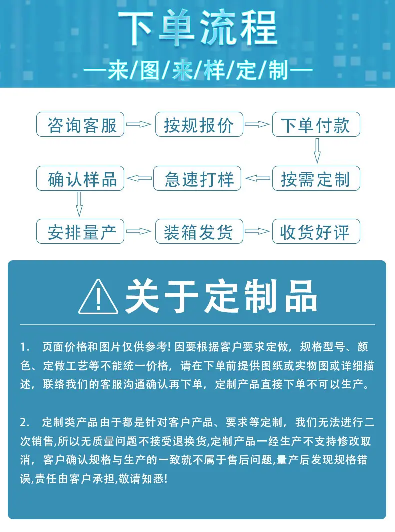 定制品注意事项