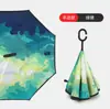 Paraguas Invertido Automático de Doble Capa con Mango Largo para Hombres y Mujeres, Protección Solar, Lluvia o Sol, Parasol Grande de Doble Capa Resistente al Viento para Montar en el Coche