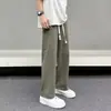 Pantalones casuales estilo Hong Kong transfronterizos para hombre primavera y otoño estilo japonés con caída sueltos pierna recta pierna ancha pantalones cargo marca de moda pantalones versátiles