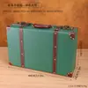 Maleta vintage de couro PU com estrutura de madeira, um conjunto de caixas de armazenamento, usada para vitrines de lojas, adereços de fotografia e fins decorativos