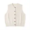 Chaleco de punto con capas de pelo de mapache para mujer, prenda exterior de otoño, nueva moda femenina 2026, chaleco de lana versátil en capas de colores dulces