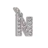 [Procesamiento Personalizado] Colgante de Acero Inoxidable con Incrustaciones de Diamantes de 26 Letras Estilo Europeo y Americano Transfronterizo para Collar y Pendientes DIY Accesorios Hechos a Mano
