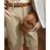 Pantalones Casuales de Traje para Mujer Modernos y Sofisticados, Nuevos Shorts de Pierna Ancha con Caída de Cintura Alta para Verano 2025