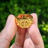 Anillo de Oro Arena Emulación 24K de Alta Imitación Moda para Mujer Combinable Trébol de Cuatro Hojas Anillo Abierto Productos de Bienestar en Vivo
