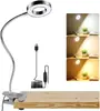 Lámpara de Mesa con Pinza Creativa USB Protección Ocular Estudiante Lámpara de Mesa de Lectura Manguera Universal Lámpara de Pinza de Mesita de Noche Luz de 3 Tonos