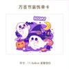 Tarjetas de Felicitación de Halloween Transfronterizas en Inglés, Bendiciones Festivas, Recuerdos, Regalos, Decoraciones Florales de Pared, Tarjetas de Agradecimiento