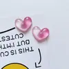 Parche de Resina con Forma de Corazón y Degradado de Purpurina Transparente Accesorios DIY de Corazón de Melocotón Funda de Teléfono Pasador Accesorios para Zuecos