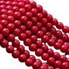 Cuentas de Porcelana de Alta Calidad 6M8M10M Cuentas Redondas Rojas Imitación Cinabrio Cuentas de Vidrio Blancas sin Agujero Pulsera Collar de Cuentas Hecho a Mano DIY