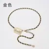 Cadena de Cintura Estilo Chanel con Decoración de Rombos, Riñonera, Cinturón de Cadena de Cuero para Vestido, Tendencia de Moda para Mujer