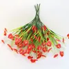 Flor artificial planta acuática flor artificial hierba de primavera palma roja maceta para el hogar arreglo floral pared de plantas accesorios decoración del hogar material de flor decorativa