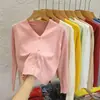 Chaqueta Cardigan de Punto con Cuello Corto para Mujer, Nuevo Estilo Otoño, Suéter Exterior Negro, Top Básico de Manga Larga