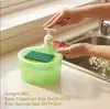 Dispenser de Sabão Líquido para Louça Quadrado Redondo Transfronteiriço Pressionador de Cozinha Artefato de Limpeza Esponja Limpeza de Cozinha Sabão para Louça