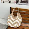 Bolso Tote de un Solo Hombro Estilo Coreano, Estilo Perezoso, Sencillo, Moderno, de Moda, Elegante, Bolso de un Solo Hombro Personalizado, Bolso de Flores Tejido