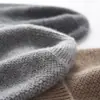 Gorro de Punto Grueso Cálido para Exteriores Unisex de Cachemira Otoño Invierno Color Sólido Casual con Puño