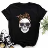 Talla Europea TransfronterizaCamiseta de Moda para Mujer Estampado de Corazón de Leopardo Negro Top Gráfico de Manga Corta para Mujer