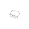 519 Anillo de Fila de Perlas Minimalista Versátil con Sentido de Personalidad y Diseño de Lujo Nicho Abierto Plata Esterlina S925 Anillo para Mujer