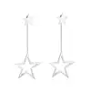 Pendientes Transfronterizos Europeos y Americanos Diseño de Nicho Sentido Exagerado Colgante de Estrella Hueca Pendientes de Borla Pendientes de Acero Inoxidable