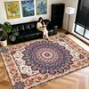 Tapete de chão estilo persa Amazon transfronteiriço, cobertura total de área grande, fácil de manter, tapete de mesa de centro, tapete de cachemira sintética para sala de estar e quarto