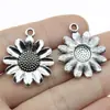 30x 25mm 3.5g Accesorios para Joyería de Plata Antigua Flores y Árboles Vintage Flor de Girasol Colgante de Girasol