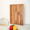 Tábua de Corte de Madeira de Acácia Doméstica Cozinha Espessada Dupla Face Tábua de Cortar Frutas Pão Sobremesa Retangular Tábua de Corte de Madeira Maciça