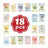 Compra Direta Transfronteiriça de 18 Pequenos Cartões de Ilustração Frescos com Texto Inspirador em Inglês, Citações Positivas de Crescimento, Decoração de Mesa